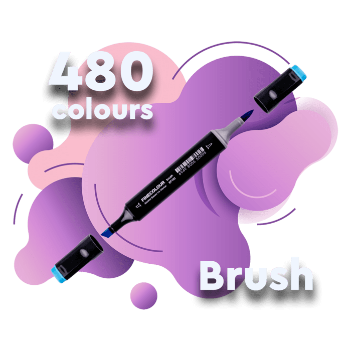 Brush маркер Finecolour - 480 кольорів у палітрі