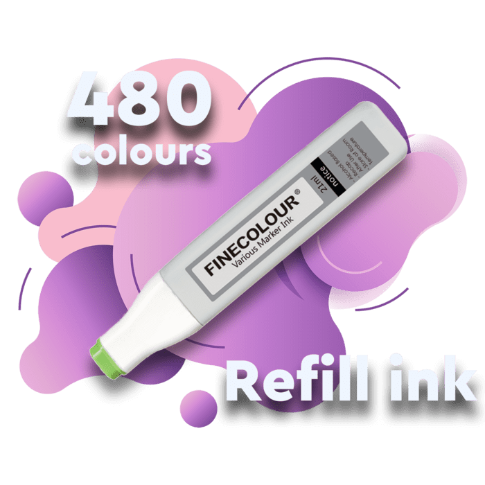 Заправка для маркерів Finecolour - 480 кольорів у палітрі